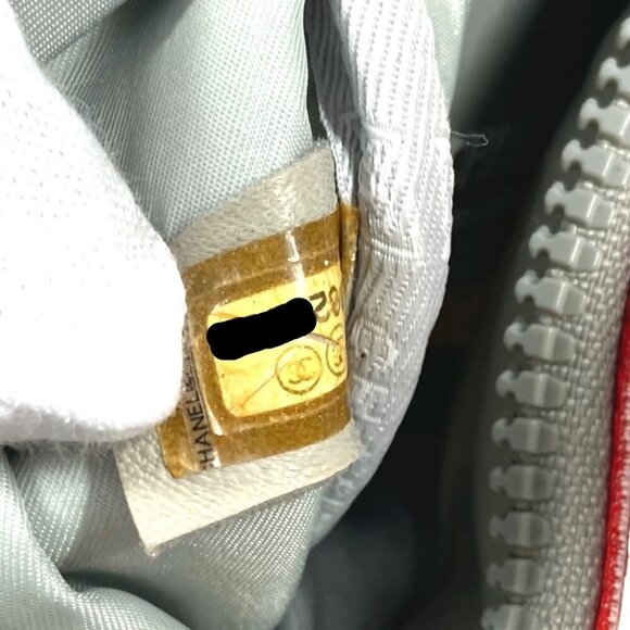 CHANEL Sports Logo mini Bag cylindrical pouch Shoulder Bag Nylon White/Red - Picture 12 of 12